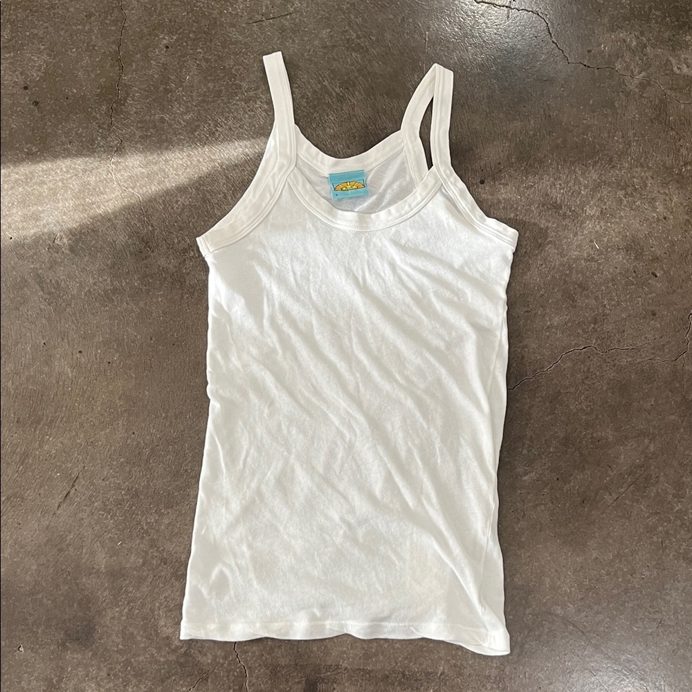 Classic White Ribbed Tank Top
